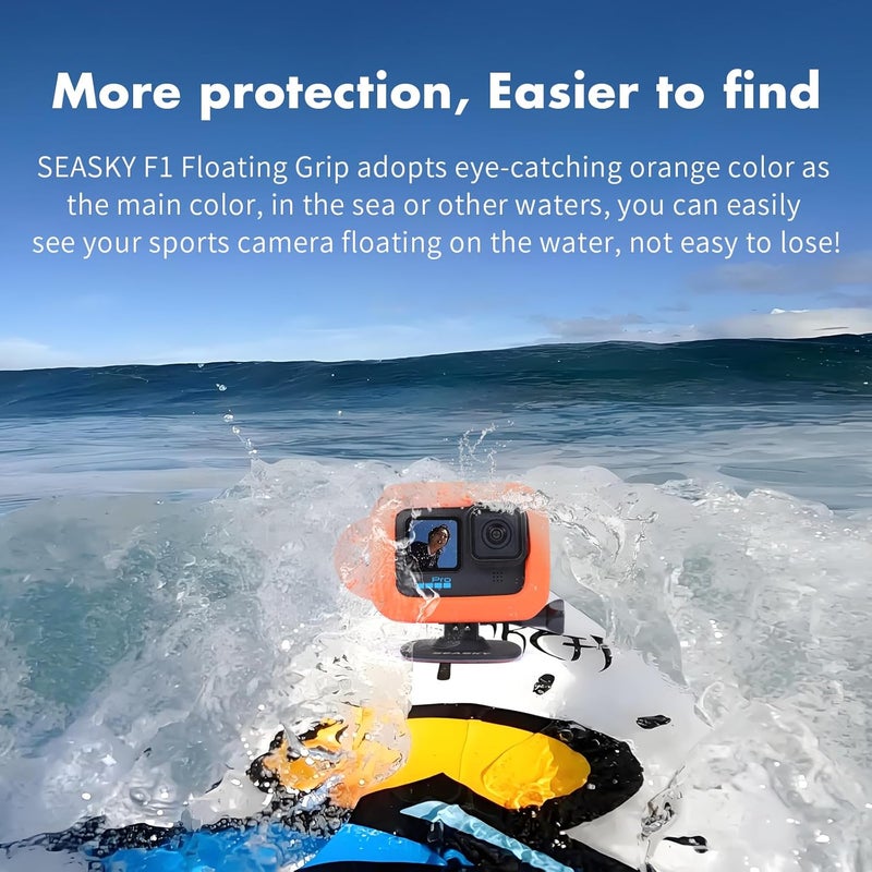 SEASKY Floating Floaty Protector Case & A1 Flexible Adhesive Mount Kit Accessories for Gopro Hero 13/12/11//10/9 Black Sports Action Camera - Image 4